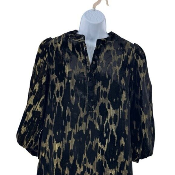 Pomander Place NEW Metallic Velvet Burnout Samantha Party Mini Dress Size S - Picture 5 of 10